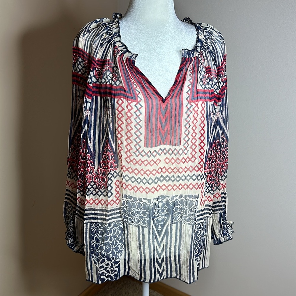 NWT Lucky Brand Sheer Blouse